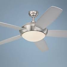 52 Monte Carlo Sleek Brushed Steel Ceiling Fan With Light 64047 Lamps Plus Ceiling Fan With Light Ceiling Fan Silver Ceiling Fan