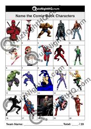 It's actually very easy if you've seen every movie (but you probably haven't). Comic Book Characters 001 Quiznighthq