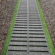 The top of the edging should sit at ground level. Instant Garden Roll Out Path Grey Plastic Chevron 3 Metres Double Width 29 99
