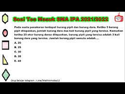 We did not find results for: Soal Tes Masuk Sma Ipa 2021 2022 1 Youtube