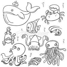 Draw Sea Animals Cartoon Sea Animals Easy Drawings Easy Drawings For Kids