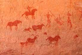 This style of small dowry trunk is refereed to as a sandok, in moroccan culture, this would have been filled with jewelry and gifts by a man to gift to his future wife. North Africa Sahara Algeria Tassili N Ajjer National Park Tadrart Neolithic Rock Art Rock Painting Of A Camel With Rider Es000842 Egmont Strigl Westend61