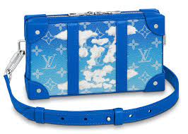 Louis Vuitton Soft Trunk Wallet 6 Card Slot Clouds Monogram Blue In Coated Canvas With Silver Tone