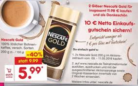 Each of our nescafé gold instant coffees is carefully crafted for a great taste. 10 Gutschein Fur Nescafe Gold 2 X 200 G Glaser Netto Md