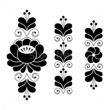 Free for commercial use no attribution required high quality images. Russian Folk Art Pattern Floral Long Stripes In Black And White Vector Illustration C Redkoala 8209804 Stockfresh