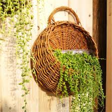 This planter is a perfect choice for growing vegetables, herbs, and flowers on the balcony, in the garden, on the patio, etc. Hanging Plant Pots Wicker Wall Basket Hanging Planters For Garden Wedding Wall Home Decoration Door Buy At A Low Prices On Joom E Commerce Platform