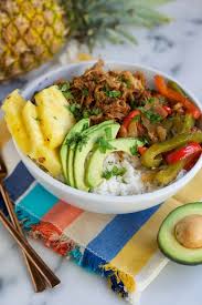 Chili powder, cumin, oregano, paprika, salt, and pepper. Crock Pot Pineapple Pork Burrito Bowl A Dash Of Megnut
