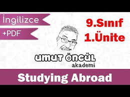 Ingilizce 9 Sinif 1 Unite Studying Abroad Pdf Youtube 9 Sinif Ingilizce Ingilizce Sinif