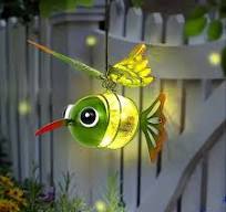 Outdoor Garden Decorative Insect Hanging Lights, Hummingbird Solar Lantern with Independent Hook and Spring * – Perfect Christmas Gift for Yard, Lawn, Pathway, Patio, or Balcony