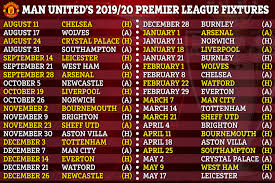 Manchester united fixtures & results. Man Utd Premier League Fixtures 2019 20 Solskjaer S Men Face Tough December With Spurs And Man City Kicking Off Month