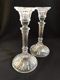 Architectural french gray tole roses crystals candle holder. Towle Tall Crystal Candle Holders Lead Crystal Set Of 2 Tall Crystal Candle Holders Crystal Candle Holder Crystal Candles