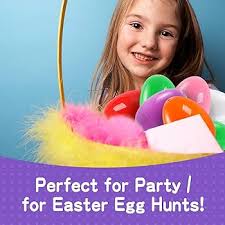 AOMINGGE Plastic Easter Eggs Surprise Toys Colorful Eggs, Crafts Basket  Stuffers for Party Hunt Games (12) : Buy Online at Best Price in KSA