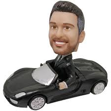 Custom Bobble Head Driving His Porsche
