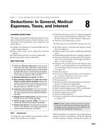 Deductions: In General, Medical Expenses