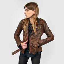 Commando Washed Brown Original Fit Size S Leather Jackets Women Brown Leather Jacket Leather Jacket