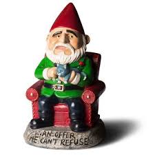 An Offer He Can T Refuse Gnome Funny Garden Gnomes Funny Ornaments Gnome Statues