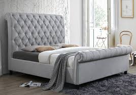 Three slat support system with adjustable center supports. Kate Gray Upholstered King Sleigh Bed Evansville Overstock Warehouse