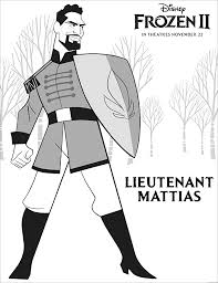 Follow the link and you'll download a printable packet with the following sheets Frozen 2 Lieutenant Mattias Frozen 2 Kids Coloring Pages