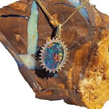 Gold Opal Necklace Opal Necklace Opal Australian Opal