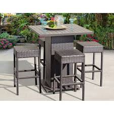 Kelby 5 Pc Bar Set Patio Bar Set Wicker Outdoor Furniture Set Patio Dining Set