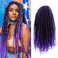 Gx beauty 9 bundles/lot marlybob crochet hair afro kinky curly braids hair 8 inch ombre purple curly braiding hair synthetic marley hair for black women (1b/purple#) 8 inch. Amazon Com Gx Beauty 3packs Marley Hair Ombre Purple Marley Braiding Hair For Twists 18inch Afro Kinky Curly Crochet Braids Hair Extensions Black Mixed Purple Beauty
