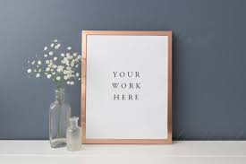 Frame Mockup 8x10 Copper Frame Styled With White Baby S Breath Flowers Psd Jpeg Trendy Darker And Moodier Chic Frame Mockup Free Frame Mockups Mockup Free Psd