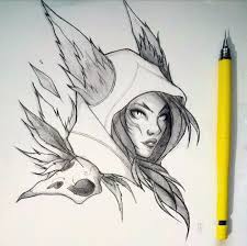 Xayah League Of Legends By Idrilen Legend Drawing Sketches Drawings
