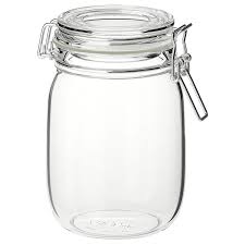 Korken Jar With Lid Clear Glass Height 7 Diameter 4 3 4 Ikea Food Storage Organization Jar Food Jar