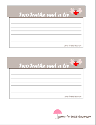 After you watch the week in rap, click the activities link on the side of the video page. Free Printable Two Truths And A Lie Bridal Shower Game Cards