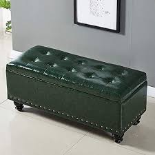 qiupei shoe bench storage chest footrest padded seat faux leather storage ottoman bench for ent storage ottoman bench leather storage ottoman rectangle storage