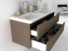 Tavistock cadence wall hung double vanity unit & isocast basin white gloss 1200mm. Motiv 1200 Wall Mounted Double Basin Vanity Unit Grey Elm Vanity Units Furniture