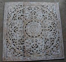 Wood Mandala Wall Art Carve Wood Panel 36 X 36 Inches White Wash Wood Carving Wall Art Carve Mandala Wall Art Art Carved Carving