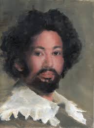 Portrait painting practice with live model