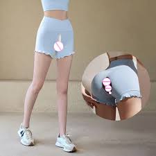 투명 오픈 크로치 야외 섹스 힙 스웨트팬츠 여름 피트니스 반바지 여성 허리 요가 3부 팬츠 이국적인 레깅스  반바지