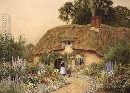 A Devon Cottage In 2019 Cottage Art Garden Painting Painting