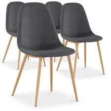 Lot De 4 Chaises Scandinaves Gao Tissu Gris Chaise Scandinave Chaises Scandinaves Tissu Tissu Gris