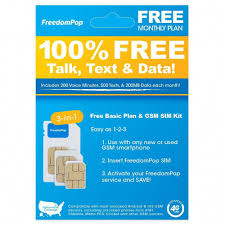 Freedompop Nationwide 4g Lte 3 In 1 Basic Free Sim Card Kit Black T Mobile Phones How To Plan Free Sims