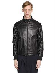 Emporio Armani Nappa Leather Jacket Black Modesens Leather Jacket Leather Jacket Black Jackets