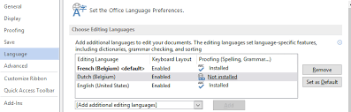 Cannot Add Dutch Belgium Language In Outlook 2016 Or In Word 2016 Microsoft Community