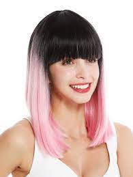 It is a stunning look and we love this one! Vk 2 T2311ys1b Quality Wig Shoulder Length Sleek Fringe Vamp Ombre Mix Black Light Pink Rose