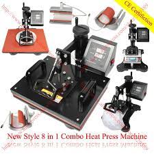 New Design 8 In 1 Tshirt Mug Cap Plate Heat Transfer Printer T Shirt Combo Heat Press Machine Improvement Sublimati Heat Press Machine Press Machine Heat Press