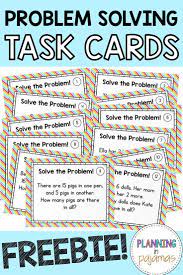 Free Math Problem Solving Task Cards For Grade 1 Addition And Subtraction Up To 20 Math Problem Solving Math Problem Solving Activities Math Word Problems