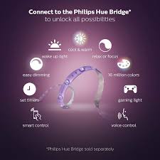 Philips Hue Lightstrip Base 2 Mtr Smart Light White And Color Compatible With Amazon Alexa Apple Homekit And The Go Hue Philips Smart Lighting Dimmable Led