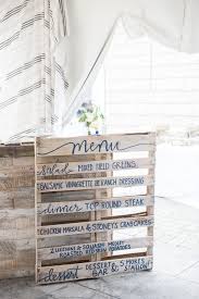 Handwritten Menu Pallet Wedding Menu Pallet By West Sheridan Photo And Flowers By Sweet Root Village Pallet Wedding Wedding Menus Design Wedding Menu