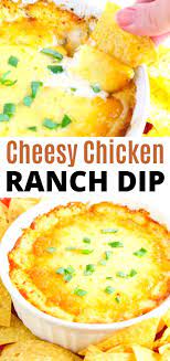 Cheesy Chicken Ranch Dip In 2020 Ranch Dip Recipe Ranch Chicken Chicken Ranch Dip Recipe