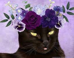 Check Out New Work On My Behance Profile A Cat Wearing A Flower Crown No 5 Http Be Net Gallery 84939647 A Cat Wea Crown Painting Cat Flowers Crown Paints
