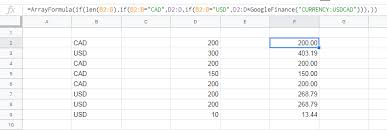 Sheets Googlefinance Currency Conversion Formula Not Working As Intended In Arrayformula Docs Editors Community