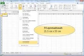 Tutorial Membuat Ukuran Kertas F4 Folio Otomatis Di Excel Dan Word Petunjuk Ukuran Kertas Kertas