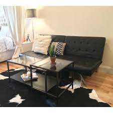 Ikea vittsjö coffee table metal frame modern black brown vittsjo 802 133 09 for. Ikea Vittsjo Nesting Coffee Tables Aptdeco