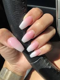 Ombre French Acrylics Coffin Nail With Images French Acrylic
